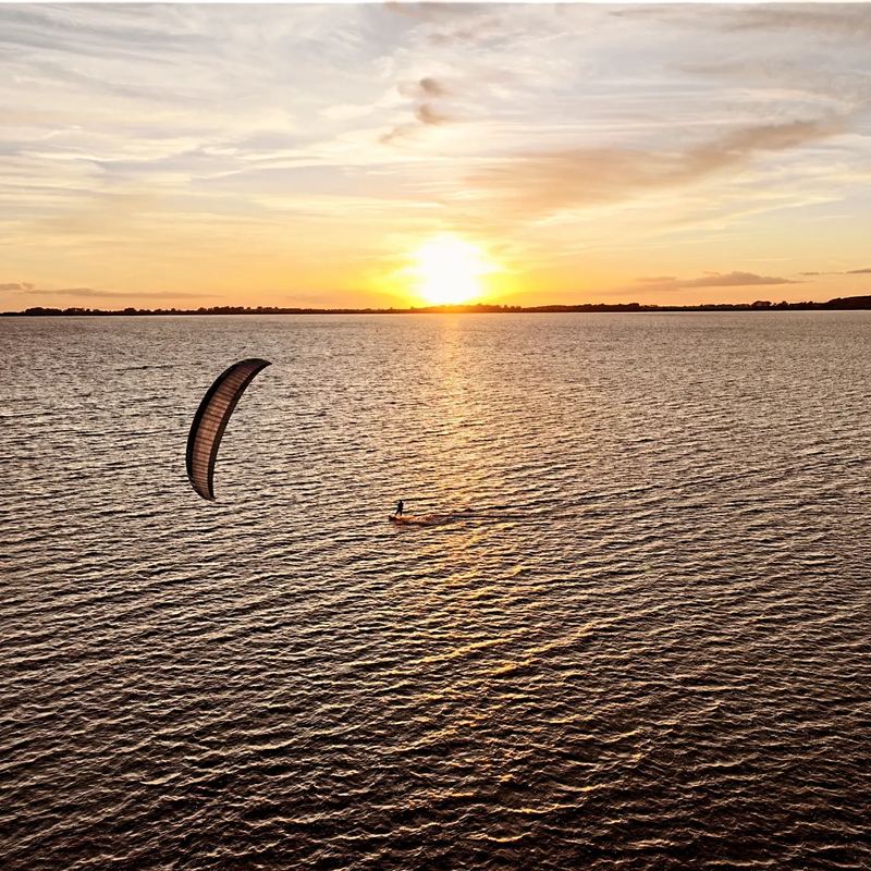 Kite at sunset over the Baltic Sea