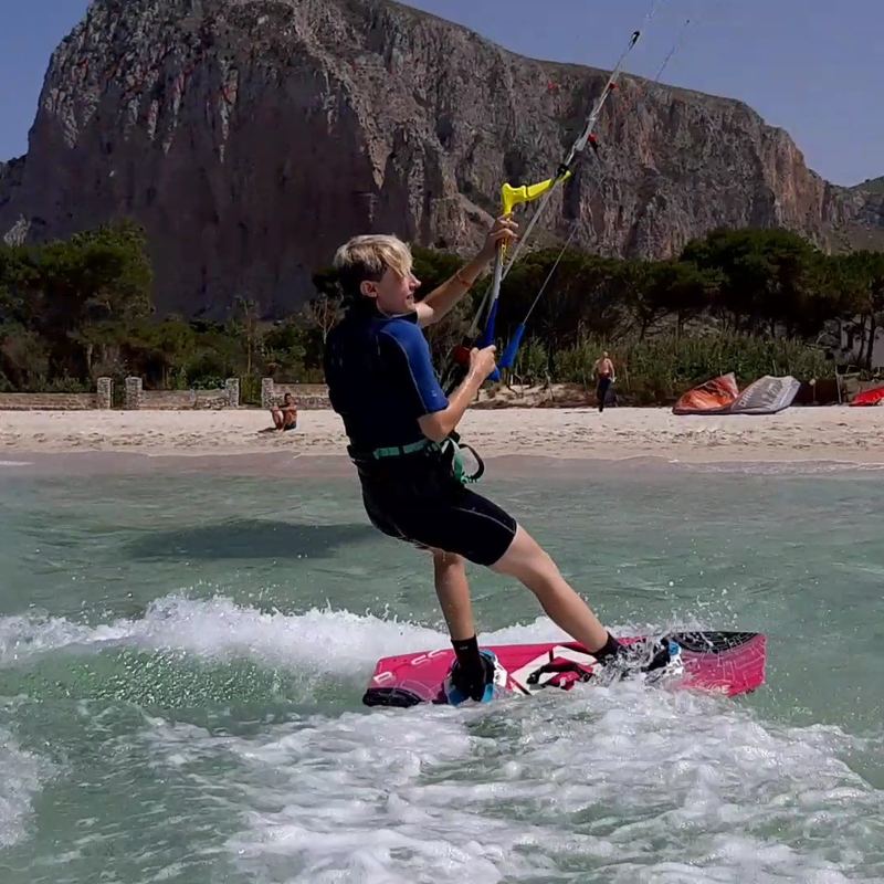 Jája kiting in San Vito Lo Capo, Sicily