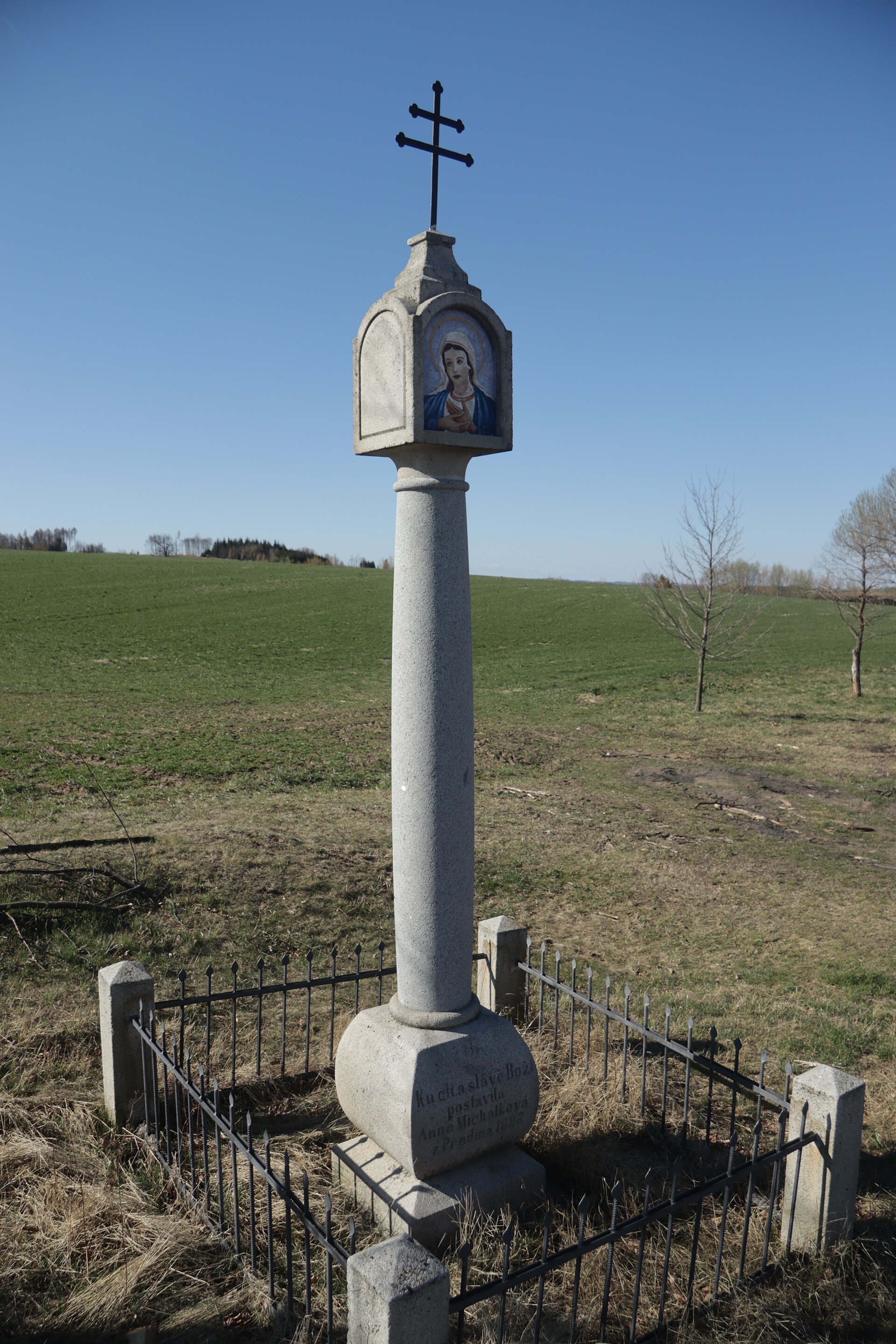 Overview of wayside shrines in Předín, Třebíč District
