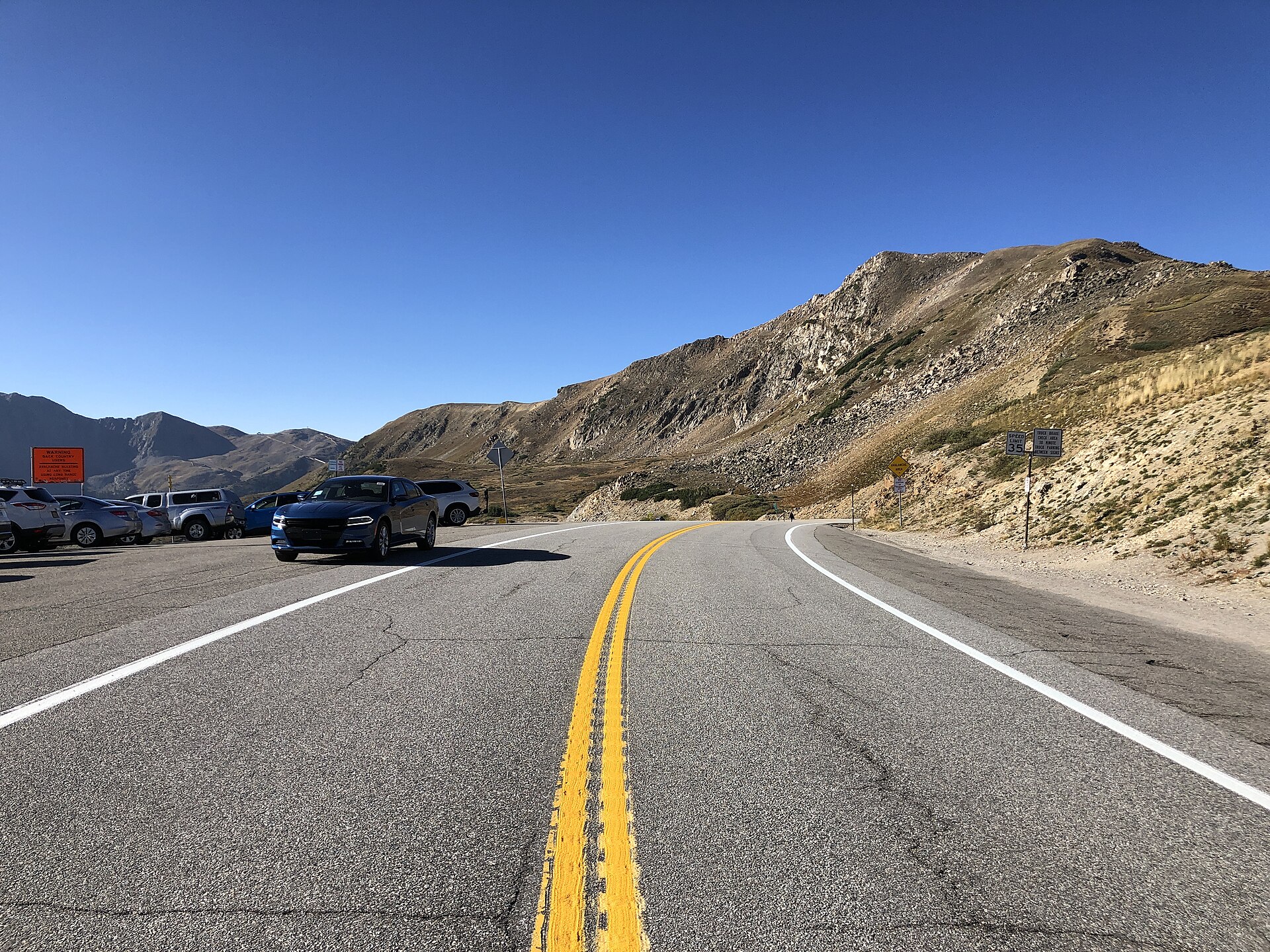 2022-09-11 09 01 33 View west along U.S. Route 6 at Loveland Pass on the border of Summit County and Clear Creek County in Colorado