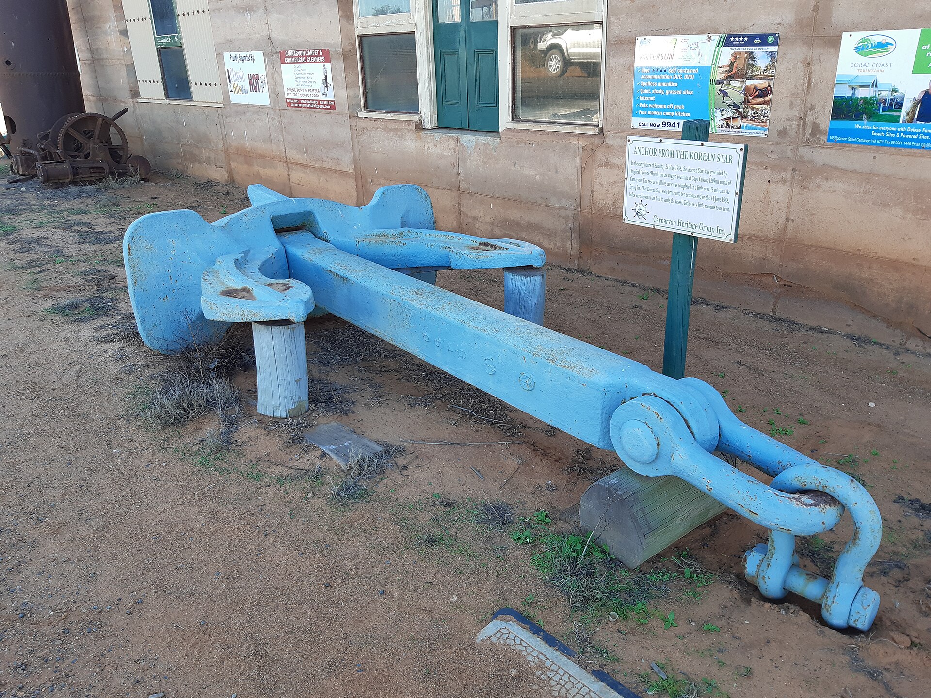 Anchor of the MV Korean Star, Carnarvon, July 2020
