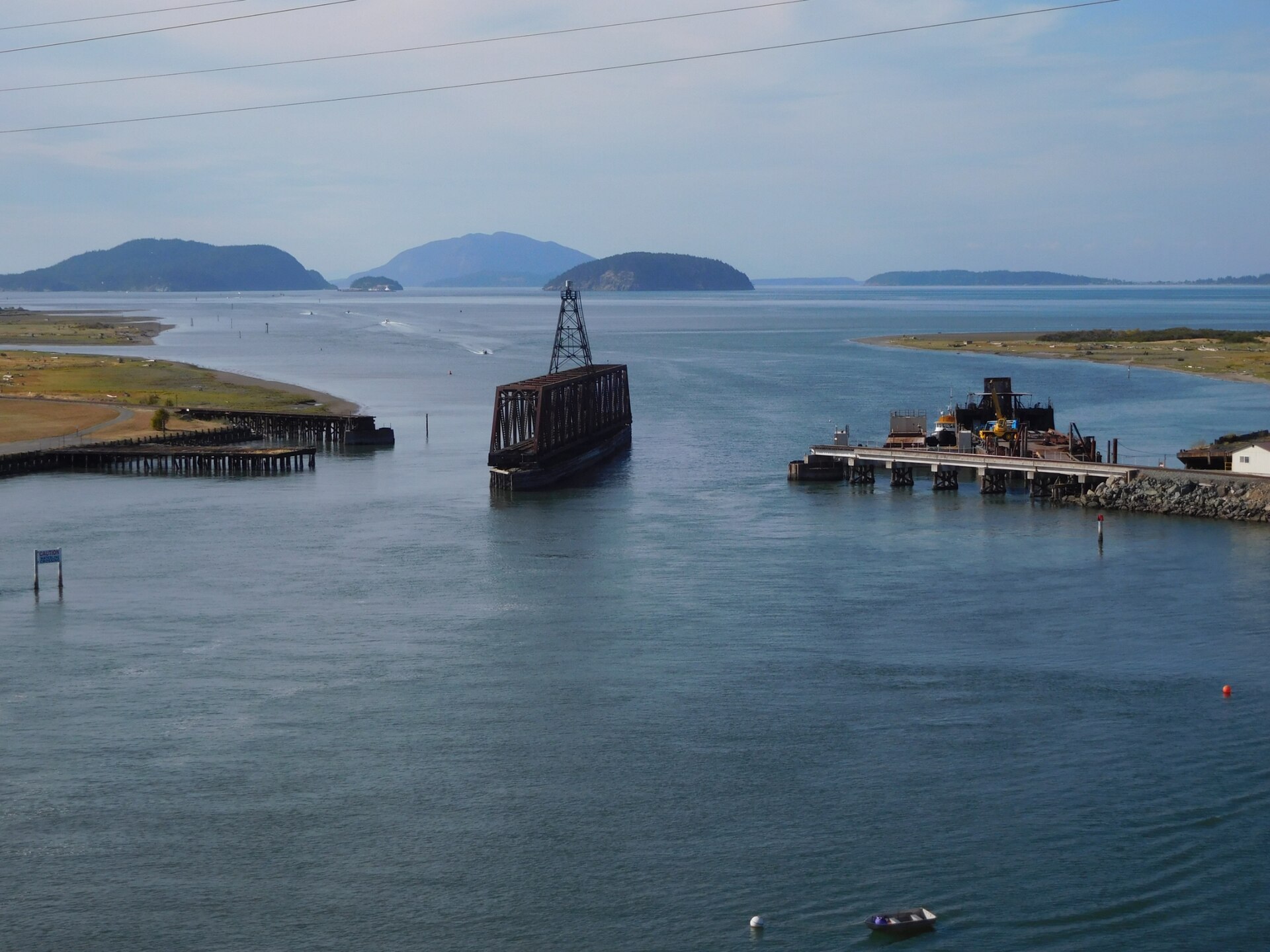 View to north from Highway 20 Bridge to Anacortes (29477365316)